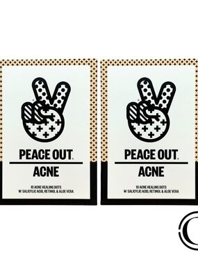 PACK OF 2 Peace Out Acne Healing Dots 10 Dots with Salicylic Acid, Retinol NIB
